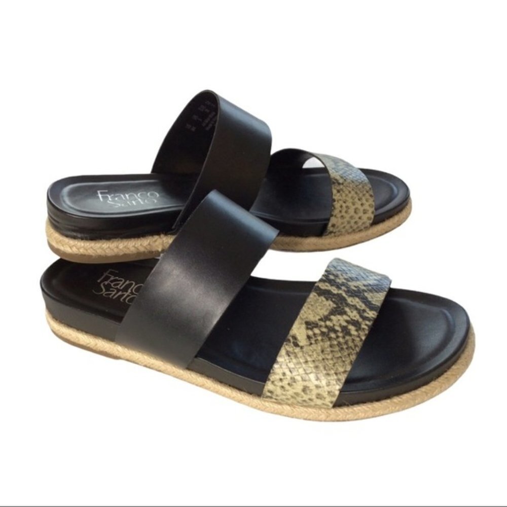 Franco Sarto Babs Snakeskin Slides Sandals Slip‎ On